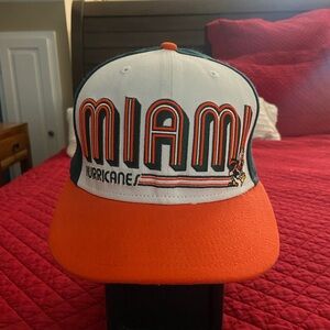 Miami Hurricanes Fitted Cap with Orange Brim - Size: 7 1/2